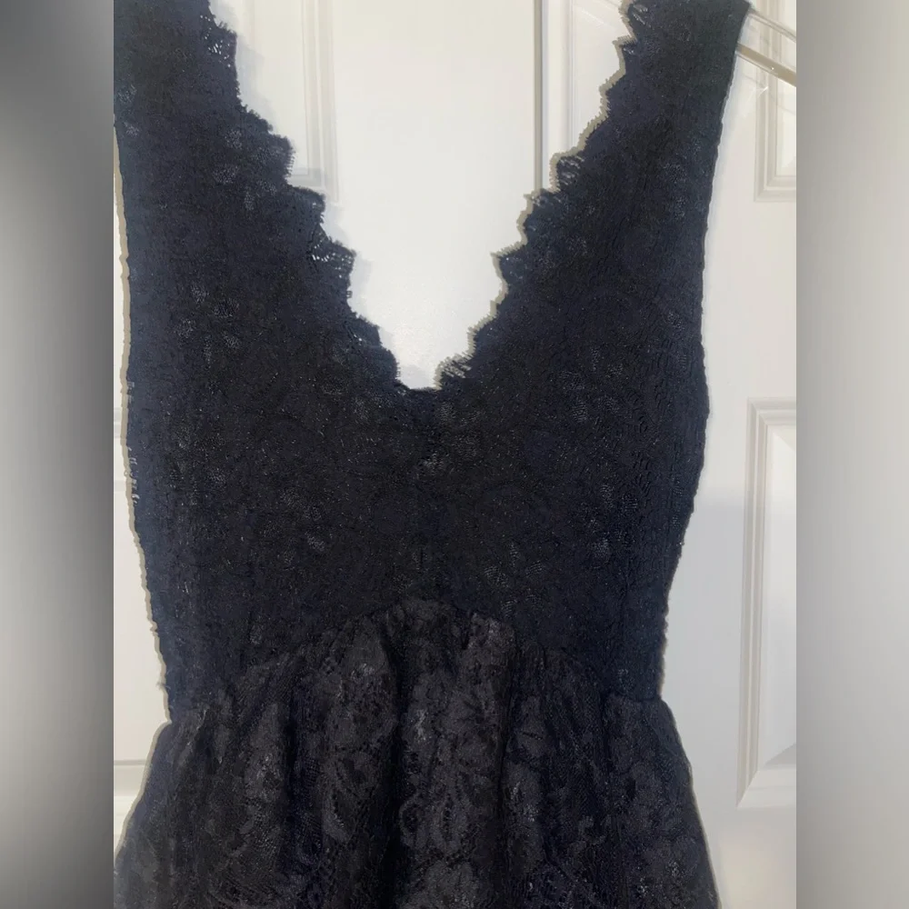 Free People by Nightcap Cloth black lace tiered dress sz xs - Picture 5 of 6